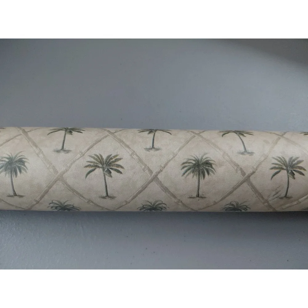 Waverly Wallpaper Palm Tree 3 Rolls 56 sq ft EACH Tropical Countryside NEW Beige - Picture 5 of 7